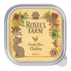 Rosie's Farm Adult Saver Pack Trays 48 X 100g -Meow Mart 106315 pla rosie sfarm cats chicken 100g 5