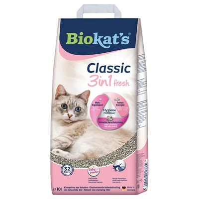 BIOKAT'S Biokat’s Classic Fresh 3in1 Cat Litter - Baby Powder Scent
