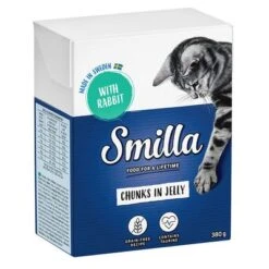 Smilla Chunks Tetra Pak Wet Cat Food Saver Pack 24 X 370g/380g -Meow Mart 132500 pla smilla chunksinjelly rabbit 380g 1