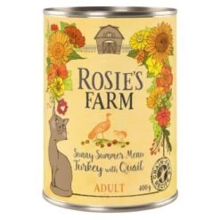 Rosie's Farm Adult Saver Pack Cans 24 X 400g -Meow Mart 295112 pla rosiesfarm adult summer turkeyquail 400g 1000x1000 1 6