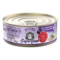 Porta 21 Superfood 24 X 80 G -Meow Mart 308296 pla porta21 superfood huhnchia 80g hs 01 3