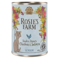 Rosie's Farm Adult Saver Pack Cans 24 X 400g -Meow Mart 314899 pla rosie sfarm adult salmonchicken 400g 1