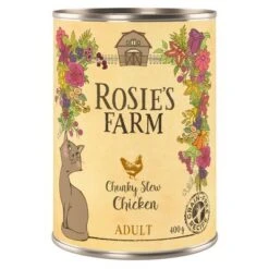 Rosie's Farm Adult Saver Pack Cans 24 X 400g -Meow Mart 315096 pla rosie sfarm adult chicken 400g 4