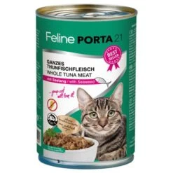 Feline Porta 21 - 6 X 400g -Meow Mart 4755 pla felineporta21 tunaseetang 400g 8