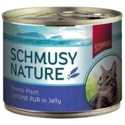 Schmusy Nature Ocean Fish Cans 12 X 185g -Meow Mart 67826 pla schmusy nature meeres fisch sadine pur in jelly 6