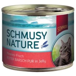 Schmusy Nature Ocean Fish Cans 12 X 185g -Meow Mart 67827 pla schmusy nature meeres fisch roter barsch pur in jelly 4