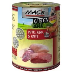 MAC's Cat Saver Pack 18 X 400g 15 MAC's Cat Saver Pack 18 X 400g -Meow Mart 69649 pla macs kitten pute rind ente 400g 9