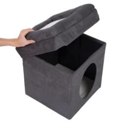 Collapsible Cube Cat Den -Meow Mart 75294 foldable cube fg 3686 6