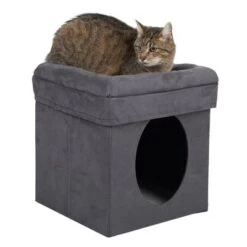 Collapsible Cube Cat Den -Meow Mart 75294 foldable cube fg 3820 5