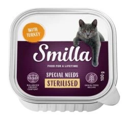 Smilla Adult Sterilised Trays Saver Pack 24 X 100g -Meow Mart smilla specialneeds sterilised turkey 100g 1000x1000 5