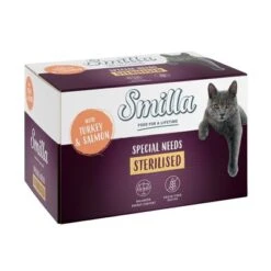 Smilla Adult Sterilised Trays Saver Pack 24 X 100g -Meow Mart smilla specialneeds sterilised turkeysalmon 6x100g 1000x1000 2